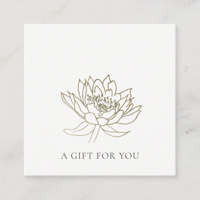 FORMAL IMITATE GOLD LOTUS FLORAL GIFT BESCHEINIGUN QUADRATISCHE VISITENKARTE (Vorderseite)