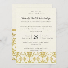 FORMAL IMITATS GOLD DAMASK CLASSIC WORKSHOP EREIGN EINLADUNG