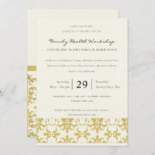 FORMAL IMITATS GOLD DAMASK CLASSIC WORKSHOP EREIGN EINLADUNG