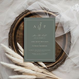 Formal klassische Rahmen Delicate Sage Sprigs Wedd Save The Date