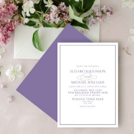 Formal Lilac Lavender Classic Script Wedding Einladung