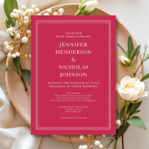 Formal Magenta Red Wedding