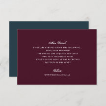Formal Maroon Navy Calligraphy Elegant Wedding