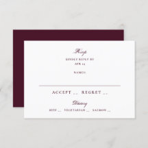 Formal Maroon Plum Calligraphy Elegant Wedding