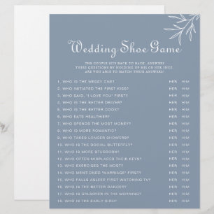 Formal Minimal Dusty Blue Wedding Shoe Game