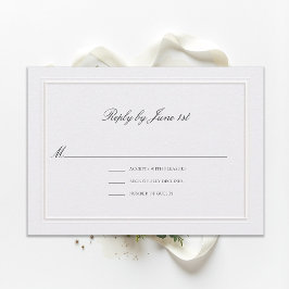 Formal Modern Classic Elevated Pearl Wedding RSVP