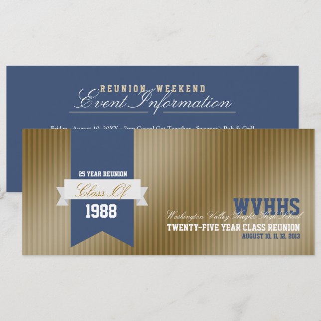 Formal moderne High School Wiedersehen Einladung (Vorne/Hinten)