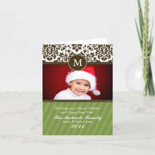 Formal Monogram Christmas Card Feiertagskarte