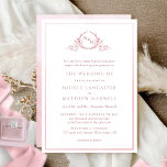 Formal Monogram Dusty Rose Watercolor Wedding Einladung<br><div class="desc">Freuen Sie sich auf eine elegante Hochzeitseinladung, die exquisite handgezeichnete leafarbige botanische Monogramm mit den Initialen von Braut und Bräutigam zeigt. Voreinladung getrimmt mit dünner staubiger Rose und duftenden Farben, Aquarellrahmen, Rücken mit Wasserfarbenwaschung in staubigen Rose und Duschen. Sauberes und einfaches Design, voll von Eleganz und Anmut. Elegantes Design mit...</div>