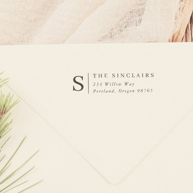 Formal Monogram Elegant Wedding Rücksendeadresse Gummistempel (Von Creator hochgeladen)