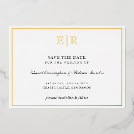 Formal Monogram Elegant Wedding Save the Date Folieneinladung