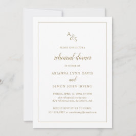 Formal Monogram Gold Probe Dinner Einladung
