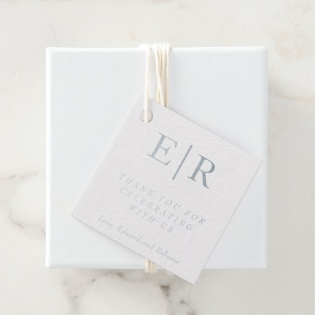 Formal Monogram Gold Simple Elegante Wedding Geschenkanhänger (Mit Box)