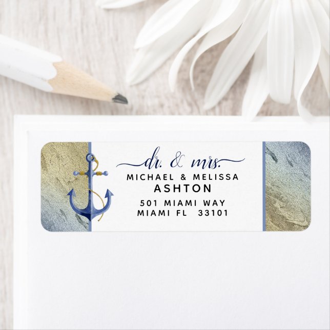 #Formal #Nautical Navy Blue & Gold #Watercolor (Insitu)