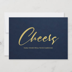 FORMAL NAVY IMITATS GOLD MINIMAL CALLIGRAFISCHE SC FEIERTAGSKARTE