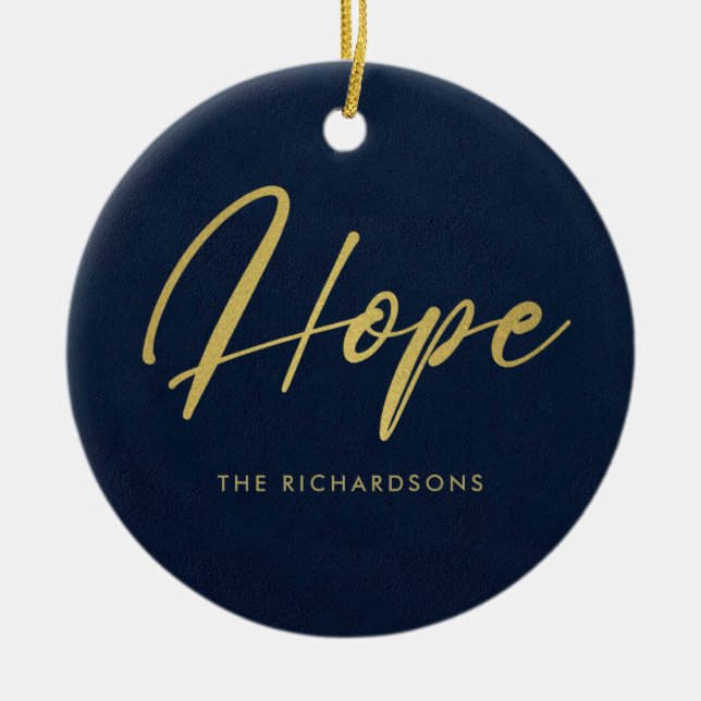 FORMAL NAVY IMITATS GOLD MINIMAL KALLIGRAPHIE HOFF KERAMIK ORNAMENT (Vorne)