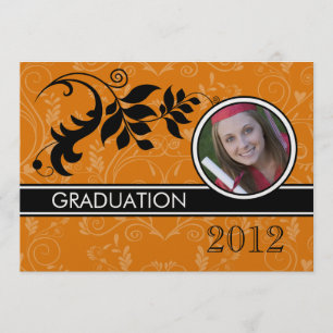 Formal Orange Foto Graduation Ankündigungen