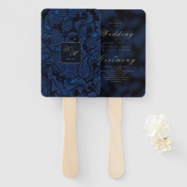 Formal Paisley Wedding Navy Blue ID767 Fächer