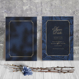Formal Paisley Wedding Navy Blue ID767 Save The Date