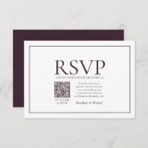 Formal Plum Classic QR Code Wedding RSVP