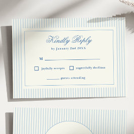 Formal Preppy French Blue Stripes UAWG RSVP Karte