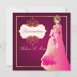 Formal Quinceañera/Quince años Prinzessin Einladung