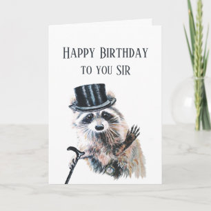 Formal Raccoon Animal zum Geburtstag Karte