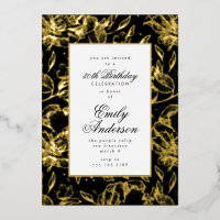 Formal Real Gold Hand gezeichnet Blumengeburtstag