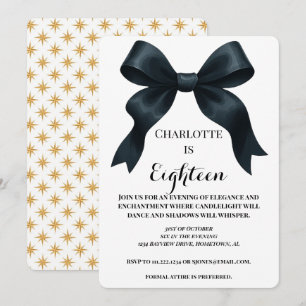 Formal Ribbon Birthday Invite - Gold Star Einladung