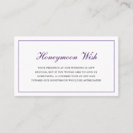 Formal Royal Lila Wedding Honeymoon Wish Begleitkarte