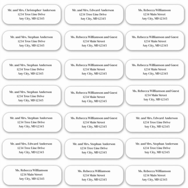 Formal-Schriftart-Briefumschlag-Adressenaufkleber Aufkleber (Vorderseite)