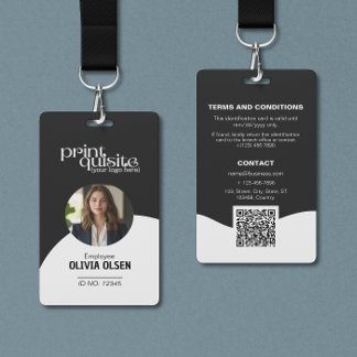 Formal Schwarz-weiß Business & Event-ID - klassisc Ausweis