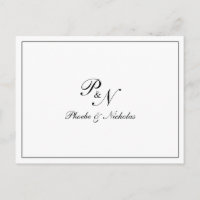 Formal Schwarz-Weiß-Monogramm-Hochzeit Vielen Dank
