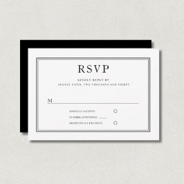 Formal Schwarz-weiß Wedding RSVP Karte