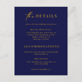 Formal Schwarze Krawatte Gold Deco Details einfüge Begleitkarte