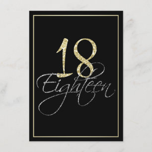 Formal Silver Black and Gold 18. Geburtstagsparty Einladung