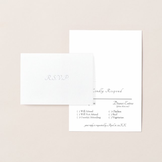Formal Silver Foil UAWG Wedding Folienkarte (Anzeige)