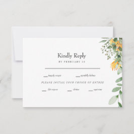 Formal Sunflower Wedding RSVP Karte