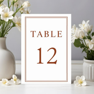 Formal Terracotta Wedding Tischnummer