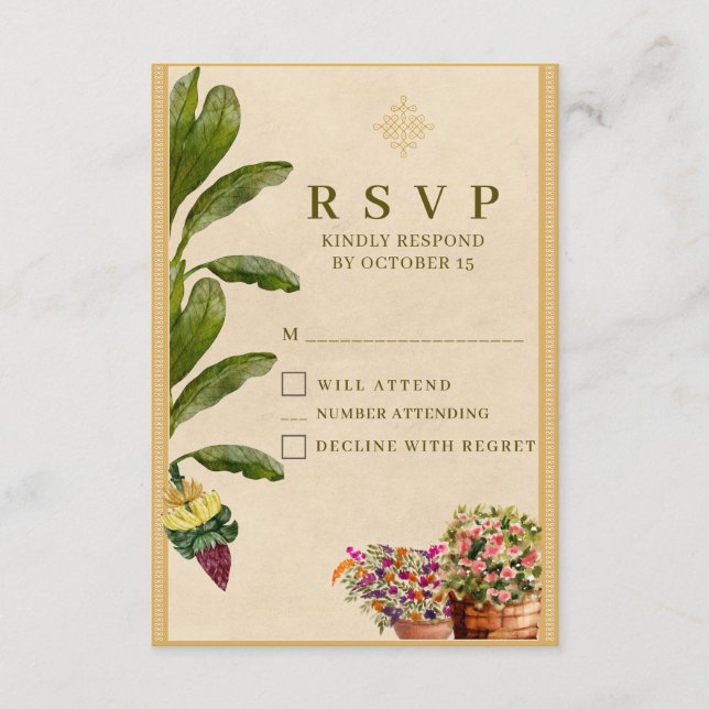 Formal Traditional Wedding RSVP Card | Elegant  (Vorderseite)