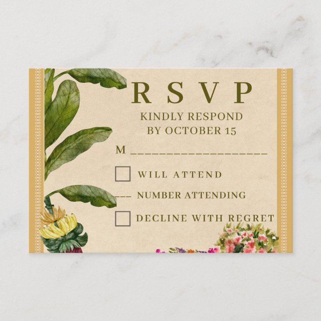 Formal Traditional Wedding RSVP Card | Elegant  (Vorderseite)