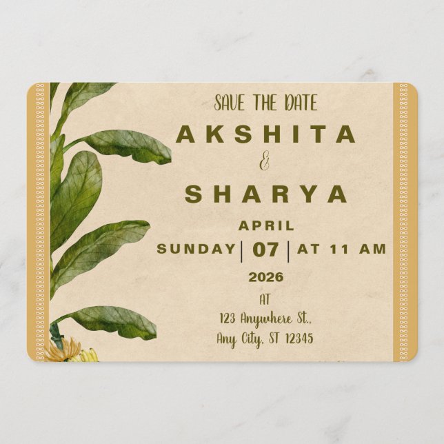 Formal Traditional Wedding Save the Date  (Vorderseite)