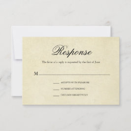 Formal Traditionelle Vintage Hochzeit RSVP Karte
