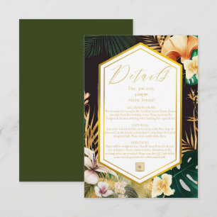 Formal Tropical Destination Wedding Details Card RSVP Karte