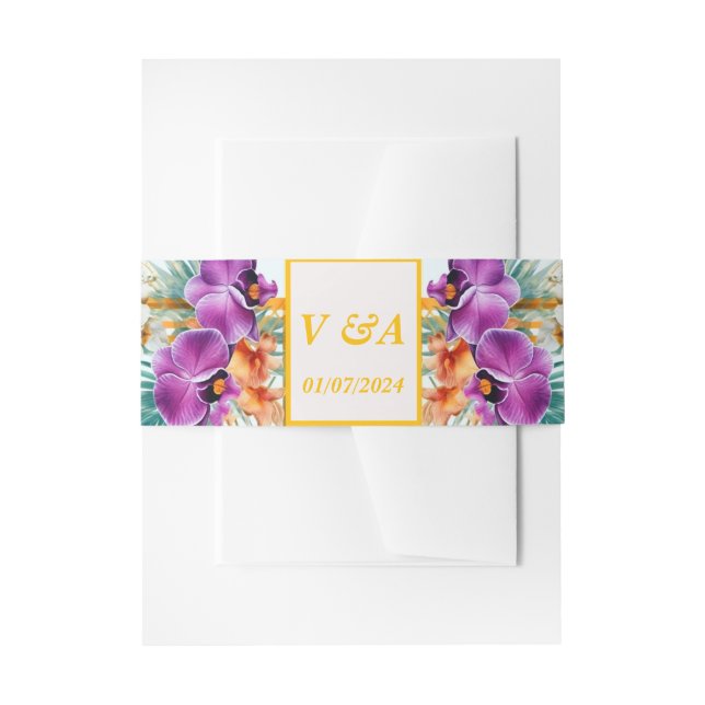 Formal-Tropische Hochzeit Einladungsbanderole (Vorderseite Beispiel)