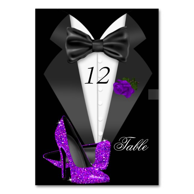 Formal Tuxedo Black Pur Heels Tischnummer Sitzplät (Vorderseite)