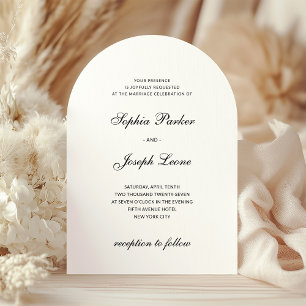 Formal und Klassisch Schwarze und Weiße Hochzeit Einladung