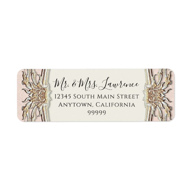 Formal Viktorianisch Blush Pink in Gold Wedding (Vorne)