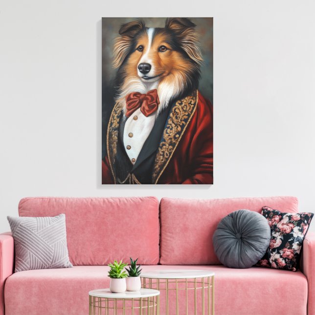 Formal Wear Tuxedo Shetland Sheepdog | Sheltie Leinwanddruck (Insitu (Wohnzimmer))
