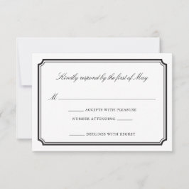 Formal Wedding Einladung RSVP Karte